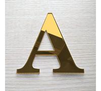 Adzif.biz Le sticker de decoration Lettre Miroir Or Décorative Plexigglas. Lettrage Or Adhésif Plastique. Lettre Autocollante pour Prénom, Décoration Mariage, Enseigne