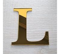 Adzif.biz Le sticker de decoration Lettre Miroir Or Décorative Plexigglas. Lettrage Or Adhésif Plastique. Lettre Autocollante pour Prénom, Décoration Mariage, Enseigne