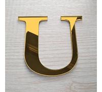 Adzif.biz Le sticker de decoration, Lettre Miroir Or Décorative verre acrylique, Lettrage Or Adhésif Plastique, Lettre Autocollante pour Prénom, Décoration Mariage, Enseigne