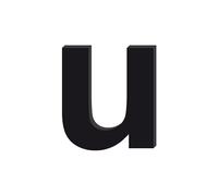 Adzif.biz Le sticker de decoration - Lettre u Décorative en Verre Acrylique Noir 4mm | Lettrage Élégant en Verre Synthétique pour Prénom, Mariage, Enseigne et Décoration