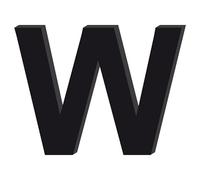 Adzif.biz Le sticker de decoration - Lettre w Décorative en Verre Acrylique Noir 4mm | Lettrage Élégant en Verre Synthétique pour Prénom, Mariage, Enseigne et Décoration