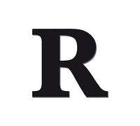 Adzif.biz Le sticker de decoration - Lettres Aluminium pour enseigne couleur noir police Baskerville épaisseur 3mm. Lettres géantes à fixer