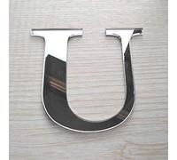 Adzif.biz Le sticker de decoration - Lettres Miroir Adhésif - Lettre U - Hauteur 15 cm - Initiale Autocollante - Alphabet miroir - Décoration Plexi Miroir - Alphabet 26 Lettres