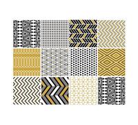 Adzif.biz Le sticker de decoration - Planche de 12 Autocollants Carrelage - Azteque Moutarde - Dimensions d'un Sticker : 10 x 10 cm / 100 x 100 mm - Autocollants de Carreaux Adhésif