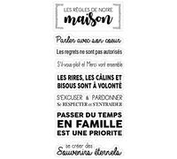Adzif.biz Le sticker de decoration - Planche de Stickers - 36,5 x 80 cm / 365 x 800 mm - Les Règles De la Maison Noir & Blanc - Adhésif Permanent