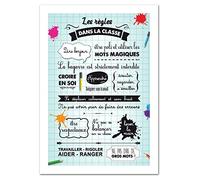 Adzif.biz Le sticker de decoration - Poster Papier Les Règles De La Classe - Dimensions 21 x 30 cm - Papier Brillant Non Adhésif