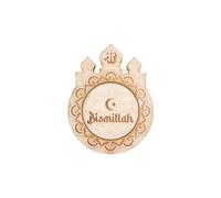 Adzif.biz Le sticker de decoration - Rond de Serviette Bismillah.Bois ou Verre Acrylique. Forme de Mosquée. Rond de Serviette Table. Lot de 4 ou 6. Or, Agent, Blanc, Noir. Ramadan Décoration Table.