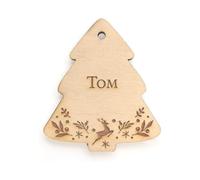 Adzif.biz Le sticker de decoration - Sapin de Noël en Bois Personnalisable à Suspendre - Décoration à Personnaliser Avec Prénom