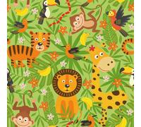 Adzif.biz Le sticker de decoration - Sticker Adhésif de Décoration Pour Table Basse Ikea Modèle Lack - Jungle Crazy - Dimensions 55 x 55 cm