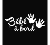 Adzif.biz Le sticker de decoration - Sticker Bebe A Bord Petites Mains - Autocollant Voiture arrière - J0123