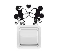 Adzif.biz Le sticker de decoration - Sticker Interrupteur en découpe Mikey Vintage- Dimensions 11,5 Cm x 8 Cm - Noir - Brillant