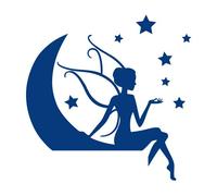Adzif.biz Le sticker de decoration, Sticker Interrupteur, Fée Étoiles, Aspect Brillant Bleu Cobalt