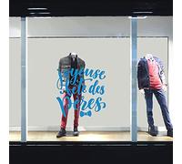 Adzif.biz Le sticker de decoration - Sticker Joyeuse Fête des Pères - Dimensions 80 x 80 cm - Coloris Bleu Clair Brillant - Autocollant Vitrine - Fête des Pères