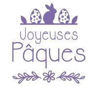 Adzif.biz Le sticker de decoration - Sticker Joyeuses Pâques pour Vitrine - Dimensions 35x38cm - Lavande