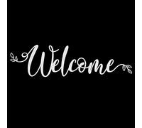 Adzif.biz Le sticker de decoration - Sticker Mot WELCOME - Dimension : 59 x 15,5 cm - Coloris : Blanc