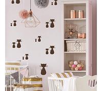 Adzif.biz Le sticker de decoration - Sticker Planche De Forme Enfant - Chats - Planche de 60 Stickers - Masking Tape - Marron Foncé - Brillant - Adhésifs