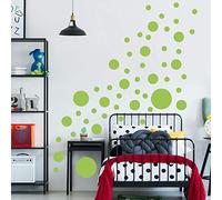 Adzif.biz Le sticker de decoration - Sticker Planche De Forme Géométriques - Rondes - Planche de 55 stickers - Masking Tape - Vert Tilleul - Mat - Adhésifs