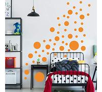 Adzif.biz Le sticker de decoration - Sticker Planche De Forme Géométriques - Rondes - Planche de 55 stickers - Masking Tape - Orange - Mat - Adhésifs