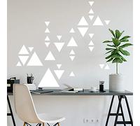 Adzif.biz Le sticker de decoration - Sticker Planche De Forme Géométriques - Triangles - Planche de 55 stickers - Masking Tape - Blanc - Mat - Adhésifs