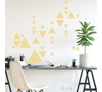 Adzif.biz Le sticker de decoration - Sticker Planche De Forme Géométriques - Triangles - Planche de 55 stickers - Masking Tape - Crème - Brillant - Adhésifs