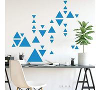 Adzif.biz Le sticker de decoration - Sticker Planche De Forme Géométriques - Triangles - Planche de 55 stickers - Masking Tape - Bleu Clair - Brillant - Adhésifs