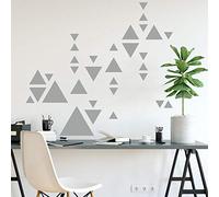 Adzif.biz Le sticker de decoration - Sticker Planche De Forme Géométriques - Triangles - Planche de 55 stickers - Masking Tape - Gris Moyen - Mat - Adhésifs