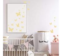 Adzif.biz Le sticker de decoration - Sticker Planche De Forme Tendance - Papillons - Planche de 52 Stickers - Masking Tape - Crème - Brillant - Adhésifs