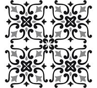 Adzif.biz Le sticker de decoration - Stickers pour Carreau Sol - Salle de Bains et Cuisine - Design: GREY BLACK - 30 x 30 cm / 300 x 300 mm - Carrelage adhesif Sol