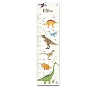 Adzif.biz Le sticker de decoration - Toise murale enfant personnalisable Dinosaure - Toise prénom à suspendre - Tableau croissance enfant