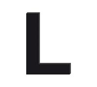 Adzif.biz - Lettre L Décorative en Verre Acrylique Noir 4mm | Lettrage Élégant en Verre Synthétique pour Prénom, Mariage, Enseigne et Décoration