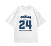 AE Souvenir T-Shirts NINGNING GI.Selle KA.RINA Winter Concerts K-Pop T-Shirts Unisexes for Les Fans(Karina-White,S)