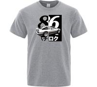 AE86 Initial D Homme Tshirt Men Print Drift t-Shirt Fashion Cool T Shirt JapaneseShort Sleeve Summer Cotton Casual Tops Manches Courtes(Large)