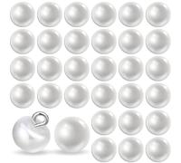 Aeaocvo Lot de 30 boutons décoratifs avec perles à coudre pour vêtements, robes de mariée, chemises, bijoux, loisirs créatifs, 10 mm, boutons décoratifs en résine et plastique Blanc