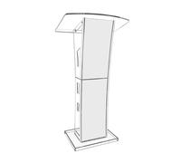 AeasyG Podium, pupitre en Acrylique avec éclairage, pupitre Transparent de 110 cm pour églises, doté d'une Large Plateforme de Lecture