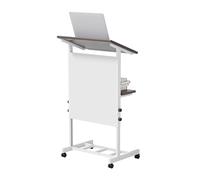 AeasyG Pupitre à Hauteur réglable avec Roues, Bureau Debout avec Roues, Support Portable pour pupitre, Support Portable pour pupitre avec Compartiment de Stockage et Porte-Tasses pour présentations