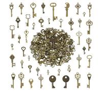 AebDerp Pendentif en forme de clé vintage Steampunk : 150 pièces en métal antique DIY Kit de bricolage pour fabrication de bijoux, cadeaux, Noël, mariage, décoration murale rustique, idées de cadeaux