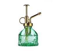 Aebor Flacon pulvérisateur en verre pour plantes - 16,5 cm - Vert + doré - Petit arrosoir pour intérieur et extérieur - Vert + doré