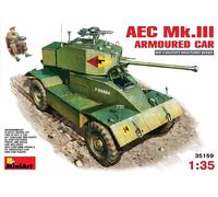 Aec Mk 3 Armoured Voiture 1:3 5 Plastique Model Kit Miniart