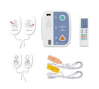 AED Trainer avec télécommande, appareil d'enseignement AED portable avec appareil d'appreneur CPR, 10 scénarios d'entraînement, combinaison linguistique suédois et finnois (XFT 120C+)