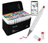AEDAGA 120 Couleurs Feutre a Alcool avec App Gratuite, Feutres Coloriage à Doubles Pointes (Pinceau et Biseautée) pour Adultes et Enfants, Marqueur à Alcool pour Peinture, Croquis et Dessin
