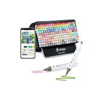 AEDAGA 200 Couleurs Feutre Alcool avec App Gratuite, Marqueurs Alcool Double Pointe avec Étui Autoportant pour Artistes Adultes, Feutre a Alcool pour Coloriage, Peinture, Croquis et Dessin