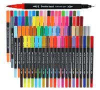 AEDAGA 80 Couleurs Feutres Coloriage Adulte, Feutre Aquarelle (Pinceau & Extra Fine) pour Adultes, Stylos Feutre Double Pointe pour livre, Journal Bullet, Dessin, Mandala