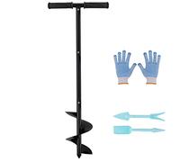 Aedcbaide Jeu de forets pour tarière de jardin Ø150 mm avec poignée antidérapante Foret en spirale pour poteau de jardinière rapide avec outil pour planter des arbres (15 x 85 cm)