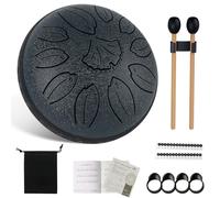Aedcbaide Mini Tambour de Langue Portable de 15,2 cm - 11 Tons - en Acier - Bol Chantant en Ré majeur - Instrument Handpan avec Maillets pour Enfants, Méditation, Yoga, Guérison par le Son - Bleu