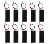 AEDIKO Lot de 10 supports de piles AAA avec interrupteur marche/arrêt - Coque arrière - 2 x 1,5 V - Support de chargeur de piles à ressort - Boîte de rangement pour câble cellulaire