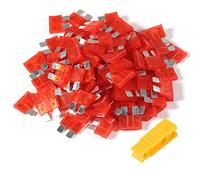 AEDIKO Lot de 100 fusibles de voiture standard 10 A - Fusibles automobiles 32 V (12/24 V) - Fusibles à lame pour camping-car, camion, SUV