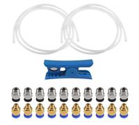 AEDIKO Lot de 20 raccords pneumatiques droits pneumatiques à pousser pour imprimante 3D (avec tube)