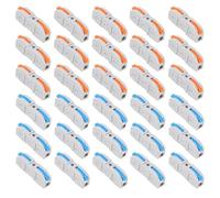 AEDIKO Lot de 30 connecteurs de fils à levier 1 en 1 - Connecteur compact SPL-1 - Connecteurs électriques pour fils souples et durs de 28 à 12 AWG - Universel