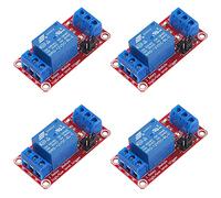 AEDIKO Lot de 4 modules relais DC 12 V 1 canal avec optocoupleur isolation, support de déclenchement haut ou bas niveau