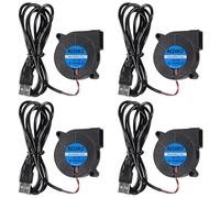 AEDIKO Lot de 4 ventilateurs de refroidissement 50 mm 50 x 15 mm USB 5 V 5015 Turbo Case Fan Refroidisseur pour ventilateur d'échappement de rechange